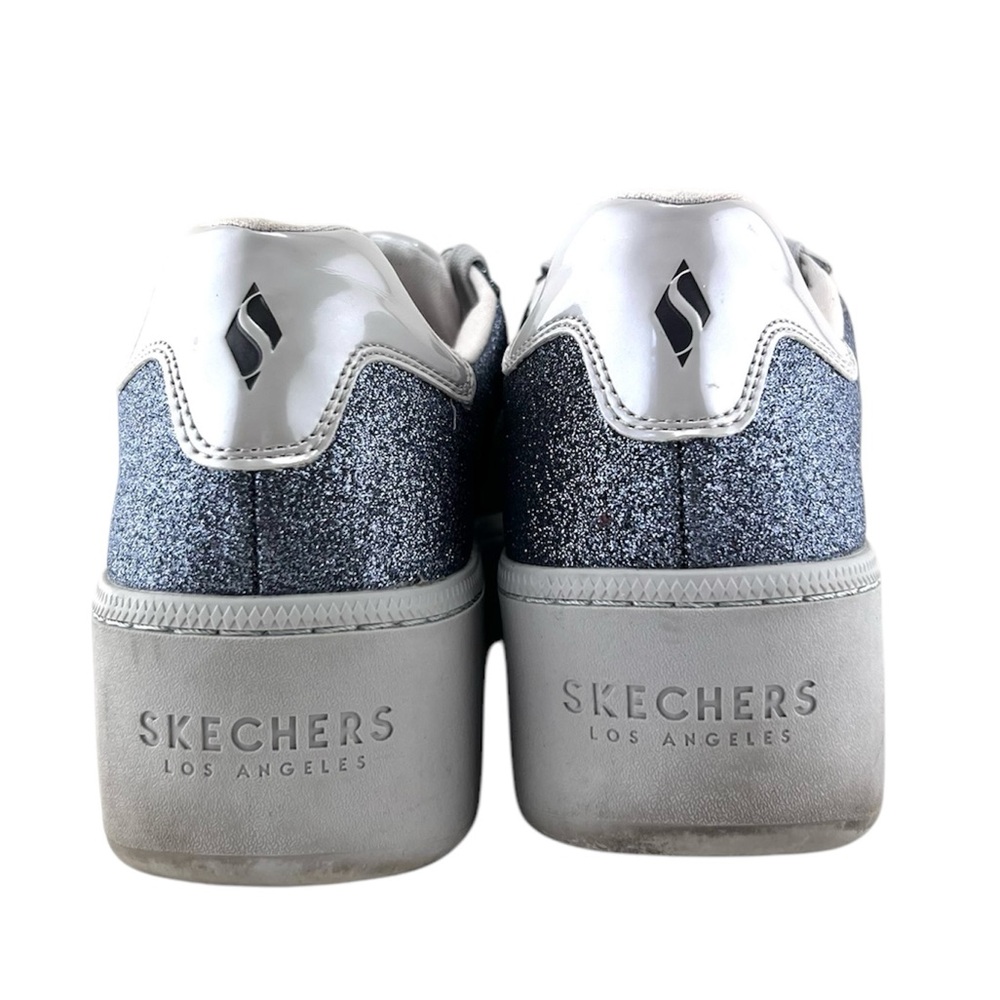 Skechers Plateau Glitter Platform Wedge Lace Up Sneakers - Picture 11 of 14